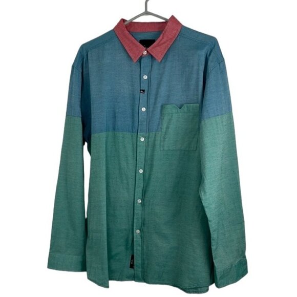 Imperial Motion Men's Vintage-80's-Look Colourblock Long Sleeve Shirt - Picture 1 of 8